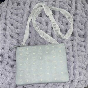 MCM Visetos Original Medium Crossbody Pouch.